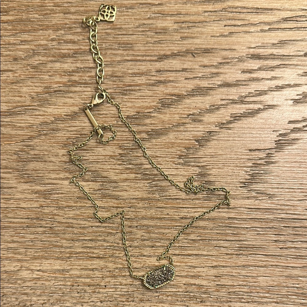 Kendra Scott Platinum Drusy Elisa Necklace